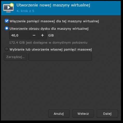 Instalacja Windows Server 2022 - Tworzenie dysku dla maszyny wirtualnej