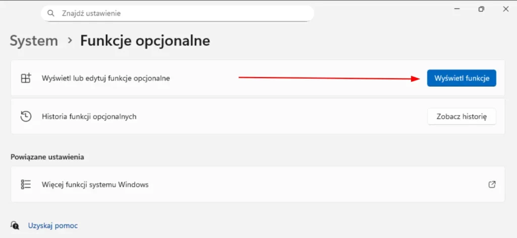 Wyświetl Funkcje Windows11